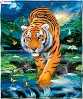 moonlight tiger super soft plush fleece flannel warm and soft blanket for all seasons throw blanket