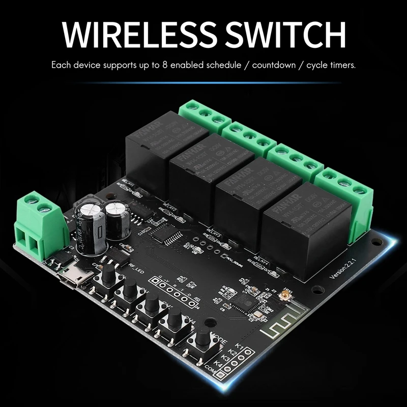 4-канальный переключатель с поддержкой Wi-Fi и дистанционным управлением