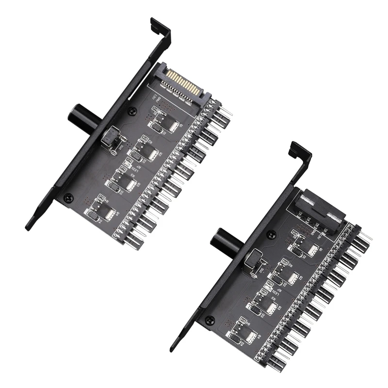 

12V 4Pin/3Pin Fan Hub Speed Controller Knob 8 Ports PC Case Cooling Cooler Fan Universal Computer Regulator For Gamer