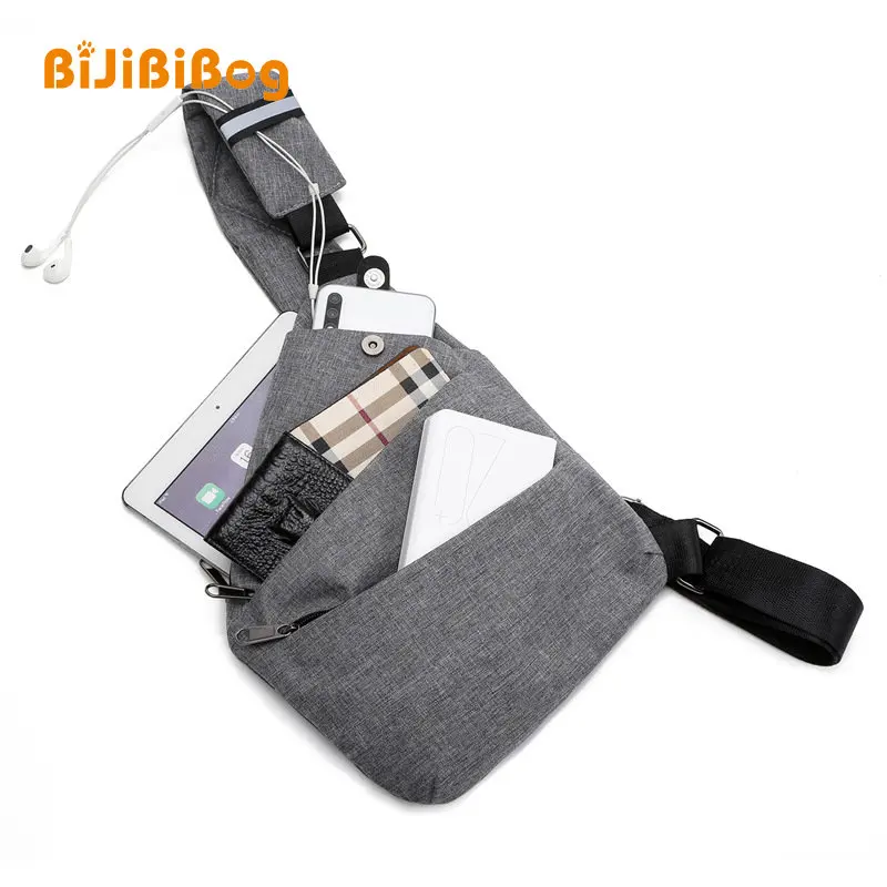 Men's Nylon Chest Bag Gun-Shaped Bag Crossbody Sports Waist Bag Waterproof Casual One Shoulder Anti-Theft Bag