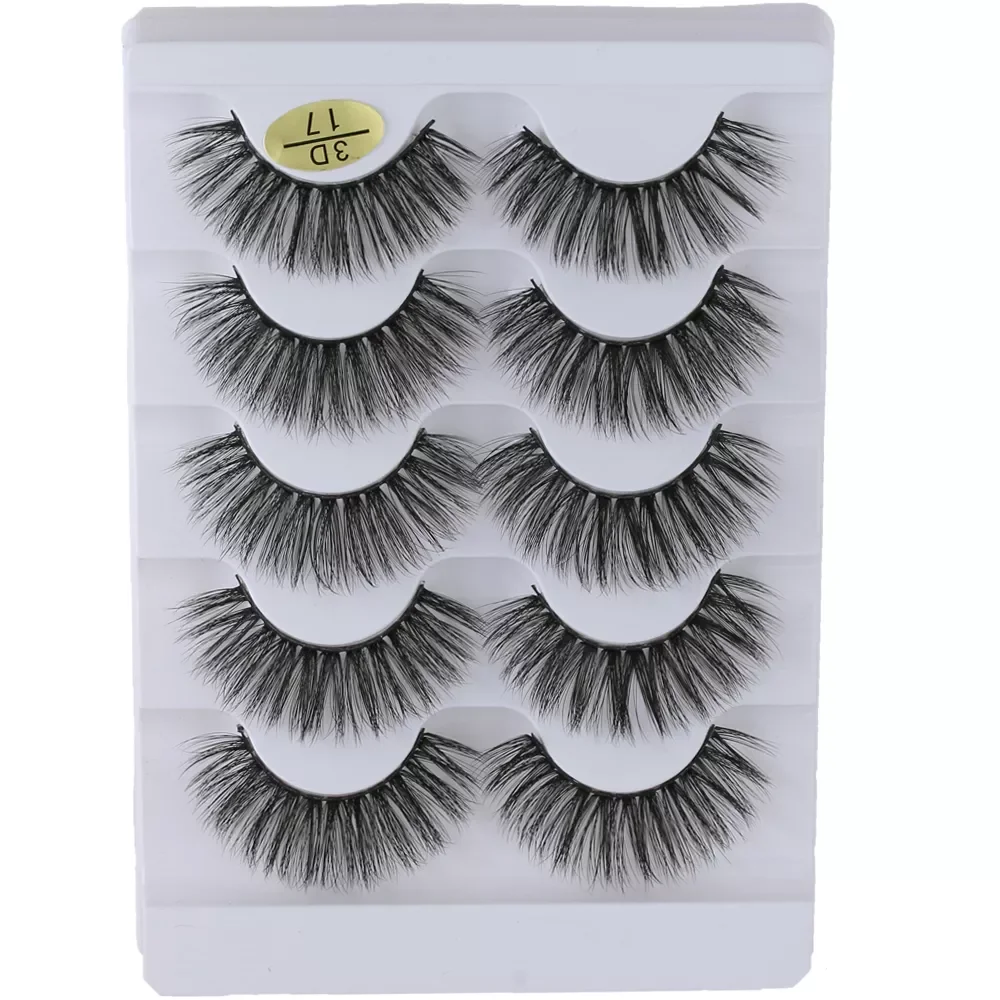 

5 пар 3D Искусственные норковые волосы Накладные ресницы Wispies Fluffies Drama ресницы натуральные длинные мягкие черные ресницы ручной работы без же...
