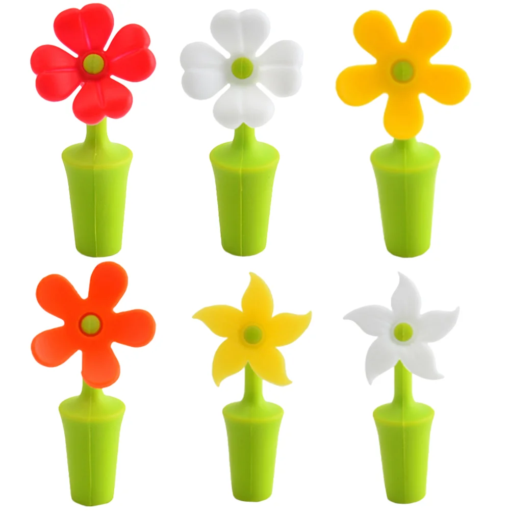 

Bottle Stopper Stoppers Silicone Flower Decorative Beverage Preserver Accessories Plugs Corks Plug Pourers Beertopper Caps