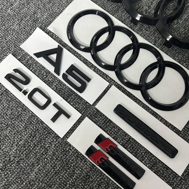 7 шт./компл. автоаксессуары для Audi A5 Quattro 2.0T 2010-2019 логотип автомобиля 4 кольца