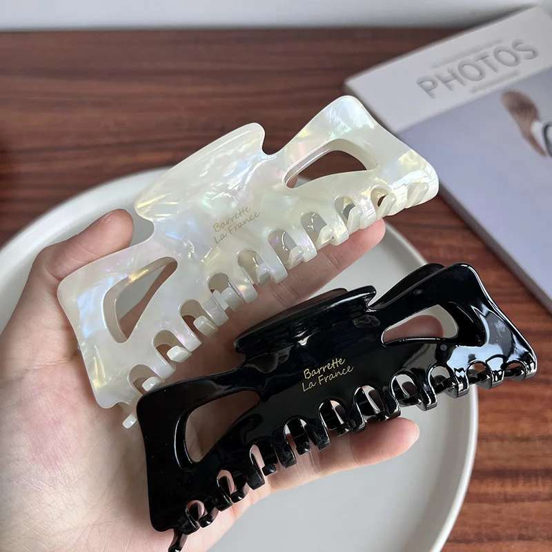 

Hair Clip Acetate Clamp Back Head Hairpin French Retro Mermaid Color Hair Claw Headdress Hairpin Female