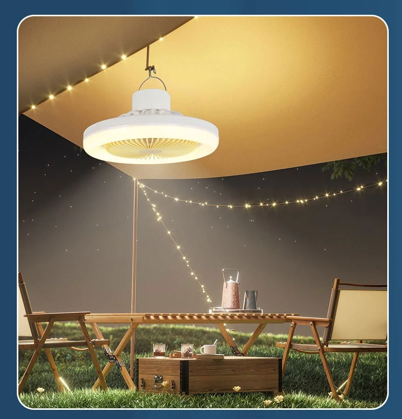 6000 мАч Солнечная палатка для кемпинга Потолочный вентилятор с солнечными