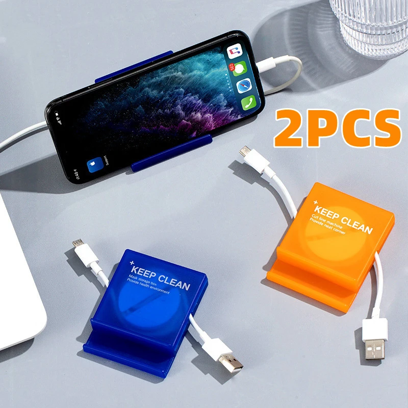 

2Pcs Foldable Mobile Phone Holder Cable Manager Stand For iPhone 11 Samsung Huawei Xiaomi Portable Smartphone Stand Desk Bracket