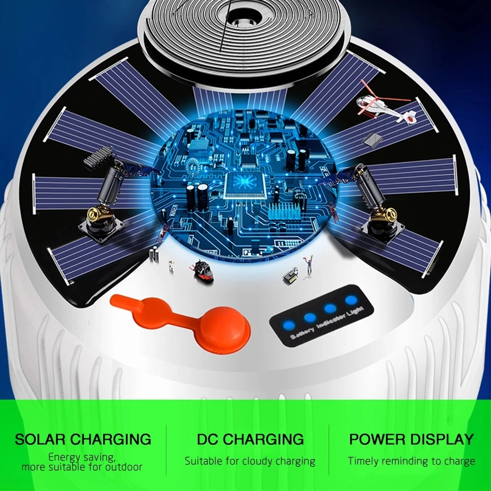 Светодиодный фонарь для кемпинга с солнечной батареей энергосберегающая лампа