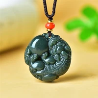 natural xinjiang hotan jade sapphire fuyuan brand pendant mens and womens money transfer jewelry