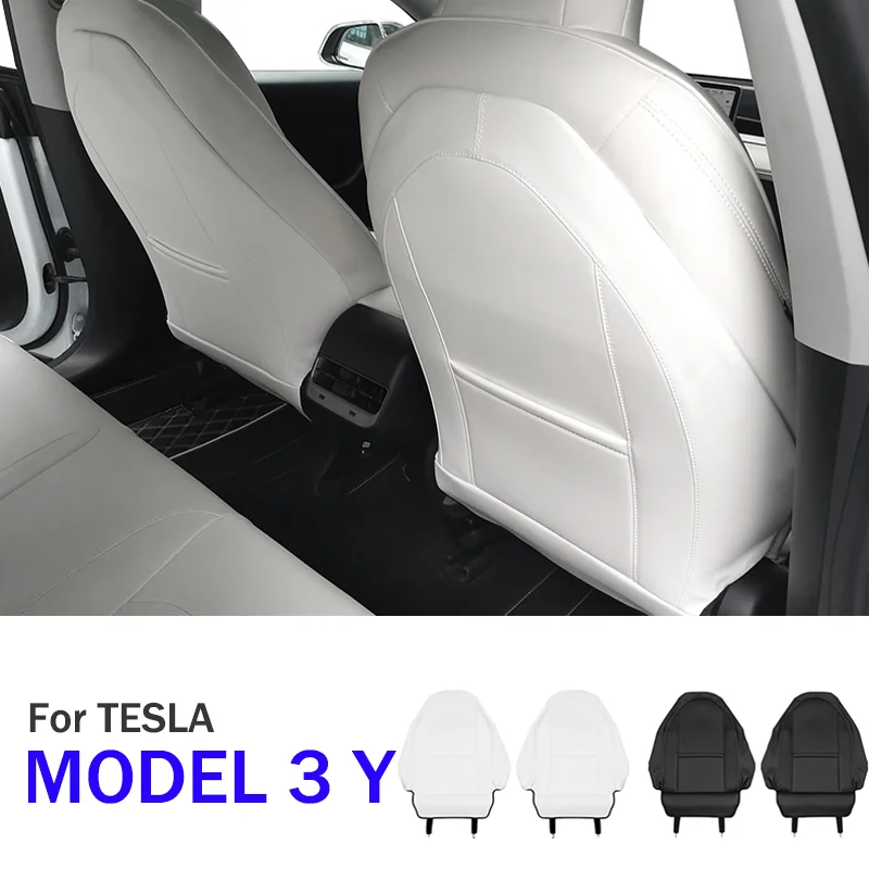 For TESLA MODEL 3 Y Wear-proof Anti-Dirty Leather All-inclusive Protection Car Seat Back Anti Kick Pad