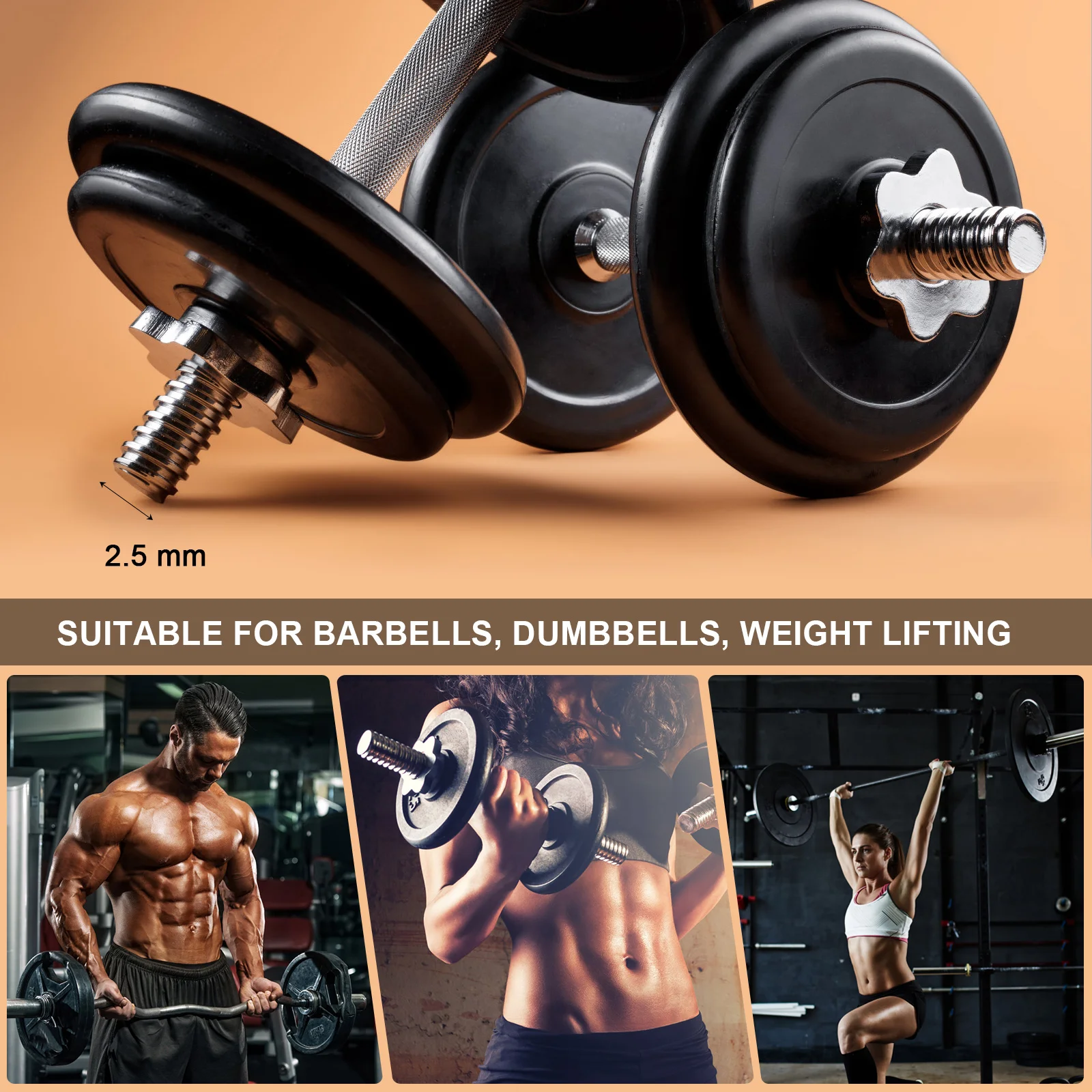 2 шт. противоскользящая гайка для тяжелой атлетики шестигранная гантелей зажим
