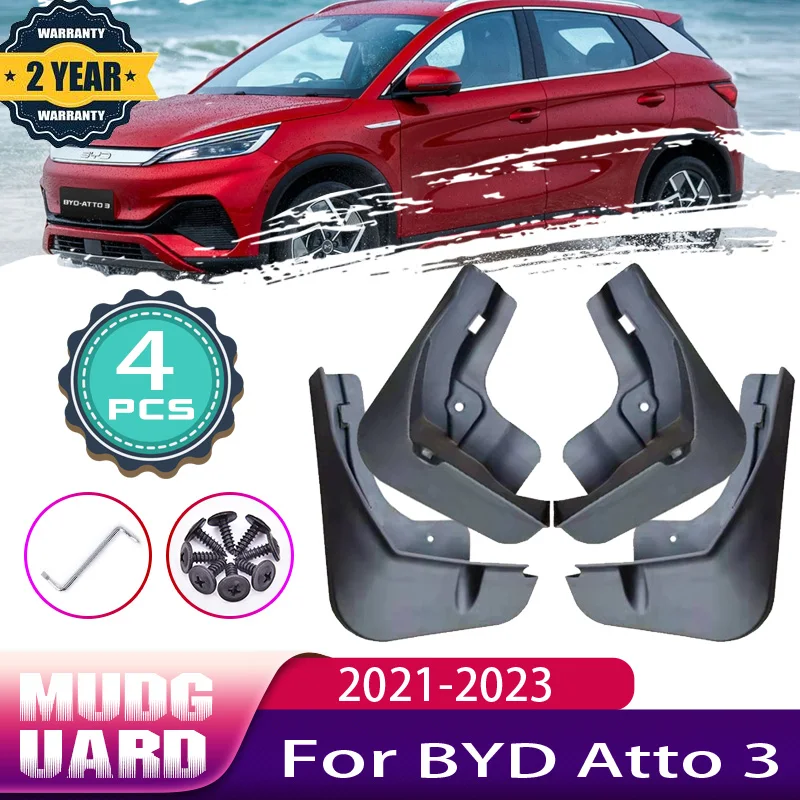 

Car Mud Flaps Car Mudflap for BYD Atto 3 Yuan Plus Atto3 2021 2022 2023 Mudguard Splash Guards Fender Mudflaps Auto Accessories