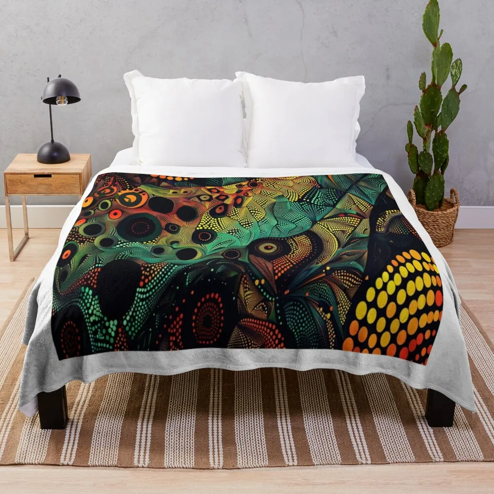 Одеяло в горошек Kitenge Art лохматое меховое одеяло для пикника