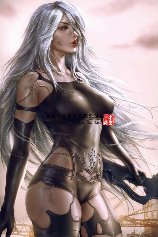 Плакат Anime Nier Automata sticker 2B художественный домашний настенный свиток Декор Otaku
