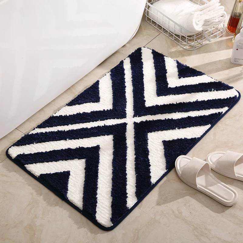 

Modern Doormat for Bathroom Mat Thick Microfiber Bath Carpets Anti-slip Shower Room Bathtub Side Toilet Floor Rugs 40*60 50*80cm