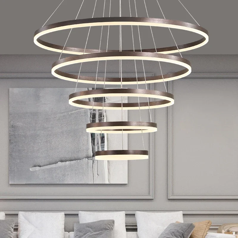 

SANDYHA Потолочная люстра LED 5 круглых светильников коричневый/золотой