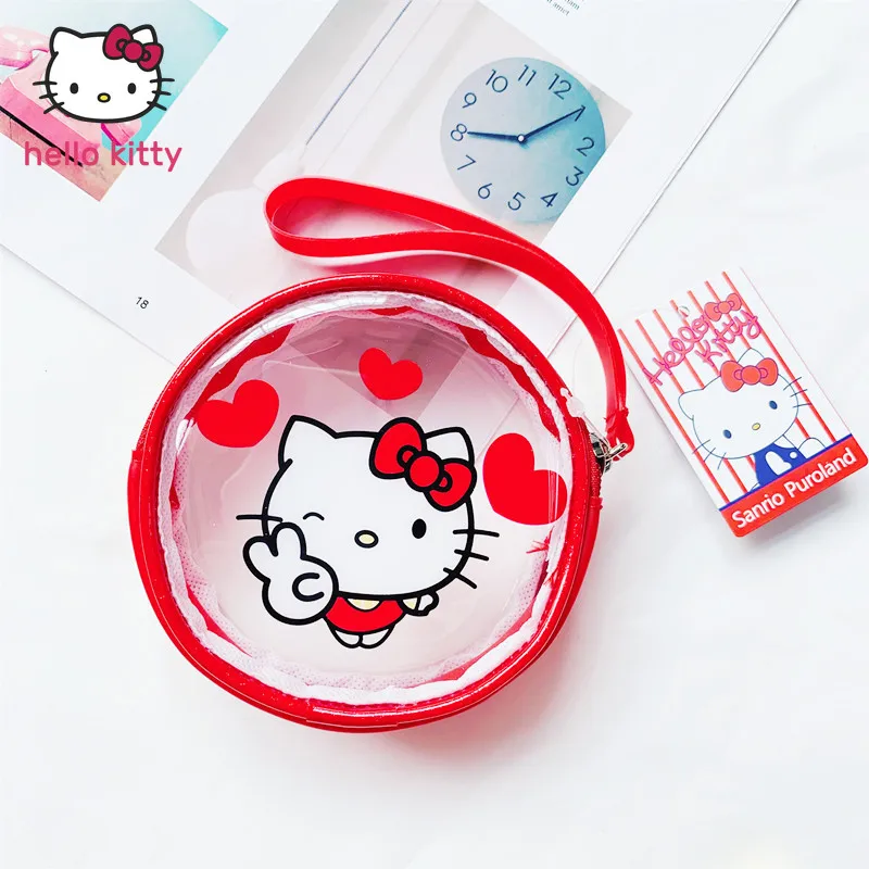 

Hello Kitty's new clear PVC coin purse jelly bag Coin clutter Storage bag Waterproof pouch diameter 11.5cm