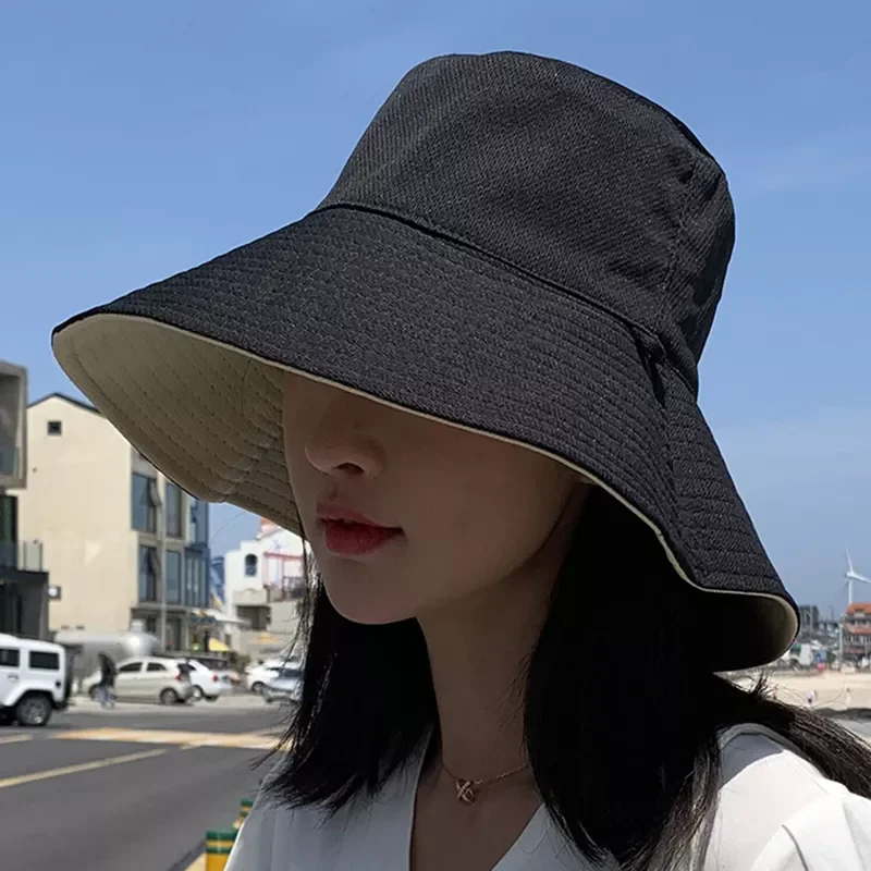 New in Foldable Bucket Hat for Women Girls Summer Sun Hat Visor Fisherman Cap Anti-UV Wide Brim Sunscreen Hats  Caps jackets
