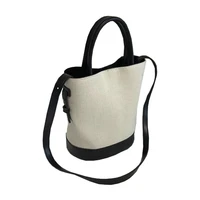 fashion leather women briefcase bag vinrtage large capacity female tote handbag stripe canvas daily office lady shoulder bag