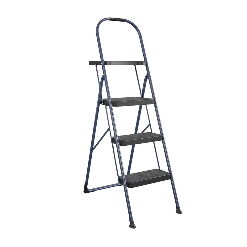 3-Step BIG Step Stool with Tray, Navy