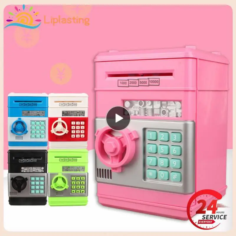 

Electronic Piggy Bank ATM Password Money Box Cash Coins Saving Box ATM Bank Safe Box Automatic Deposit Banknote Birthday Gifts