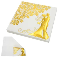 table paper napkins elegant tissue vintage towel white foil gold birthday wedding party home beautiful decor