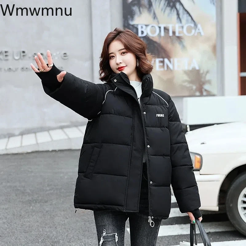 

Winter White Cotton Padded Jackets For Women Puffy Warm Thick Snowwear Outwear Korean Casual Classic Windproof Parkas New 2023