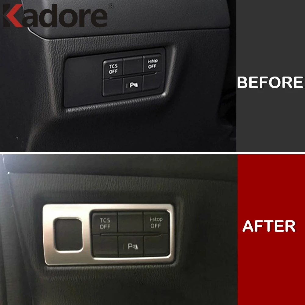 For Mazda CX-5 CX5 2022-2019 2018 KF Headlight Head Light Lamp Adjust Button Instrument Switch Panel Cover Trim Bezel ABS Matte