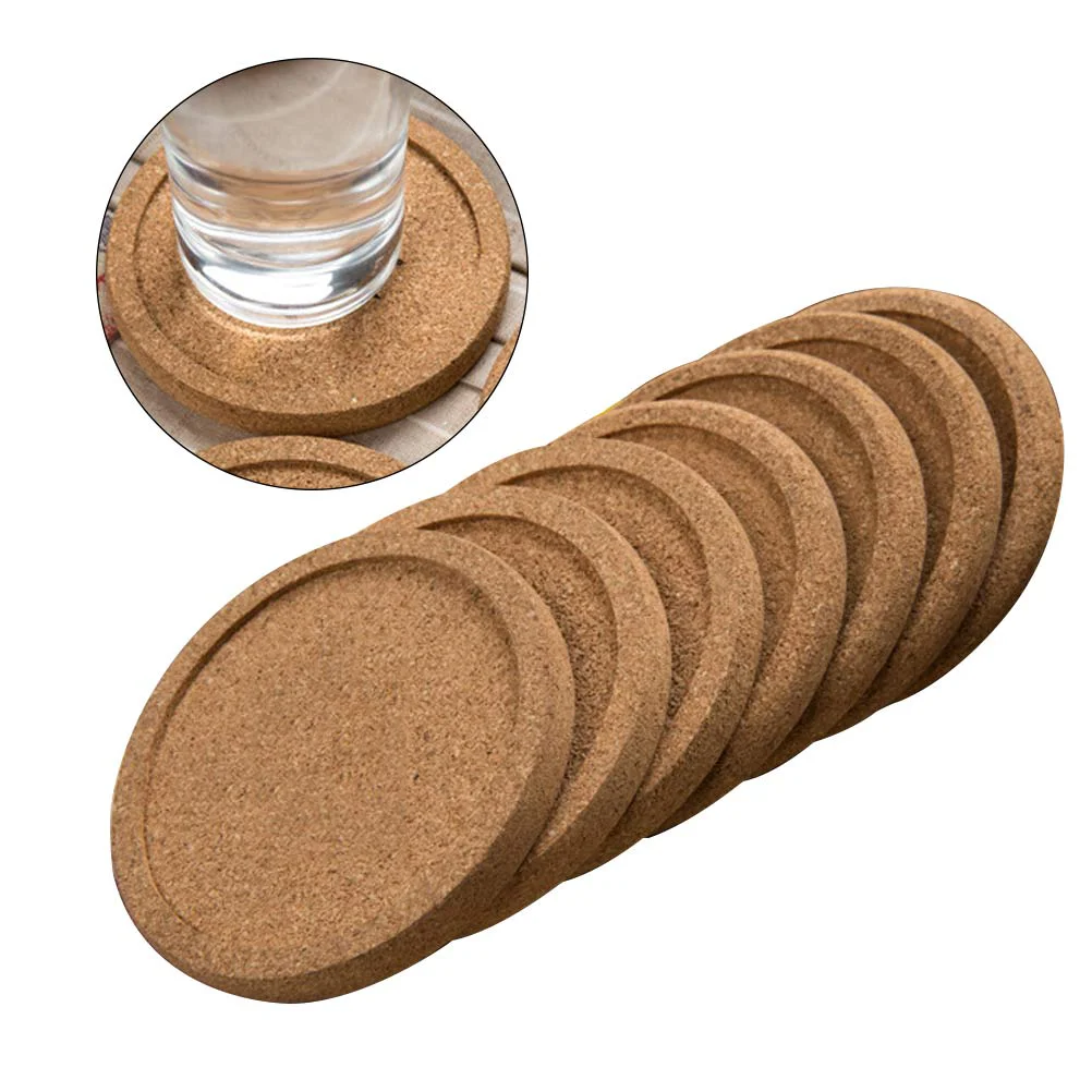 

12 Pcs Saucers for Indoors Drainage Tray Cork Table Placemat Drink Coaster Round Coaster Glasses Coaster