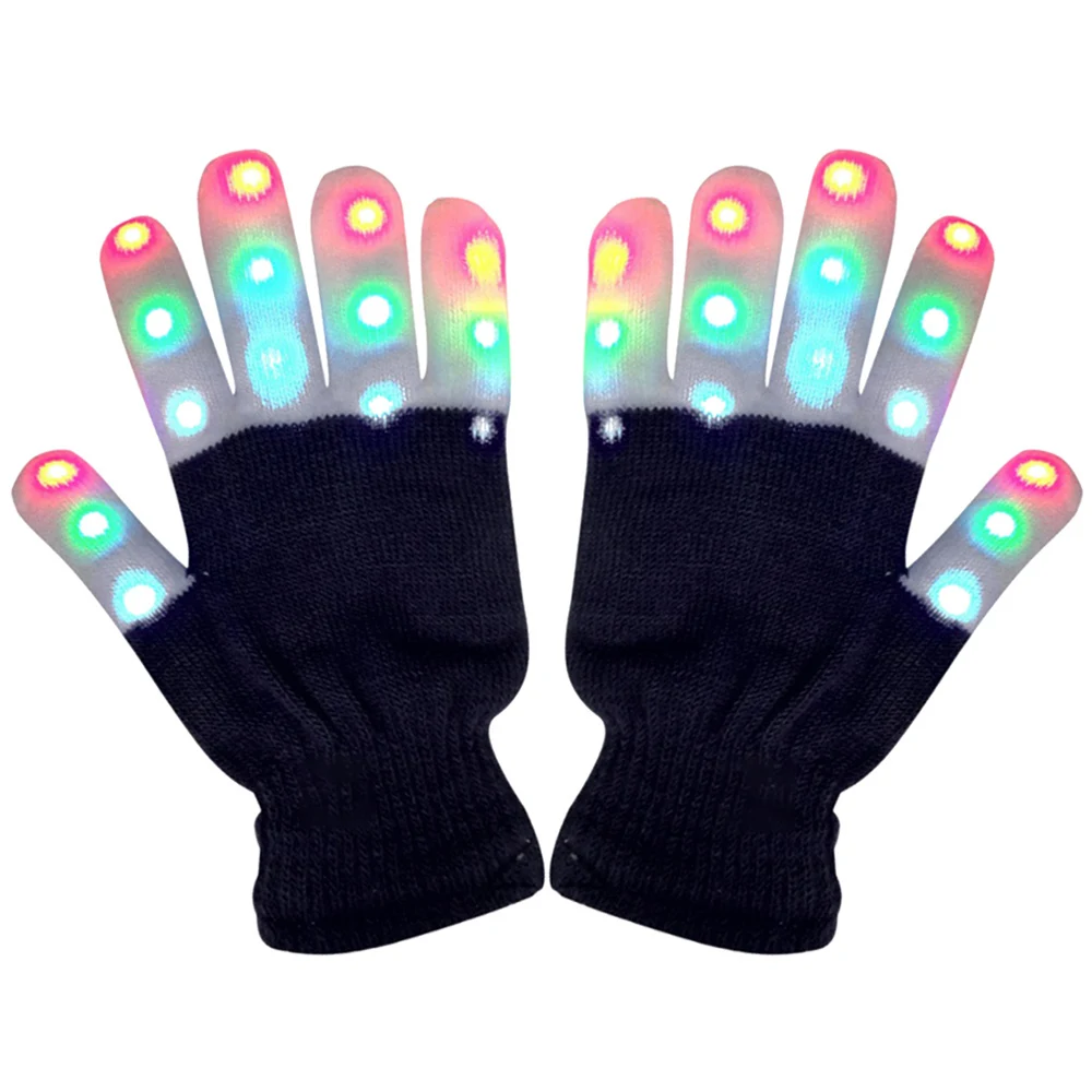 Halloween LED Gloves For Child Glow Rave Flashing Warm Colorful Glowing Gloves Christmas Gifts Party Light Up Finger Tip images - 6