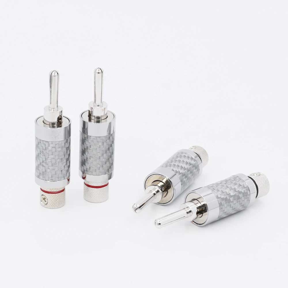 4PCS  VB414R Rhodium plated Banana Speaker cable Plug HiFi Connector