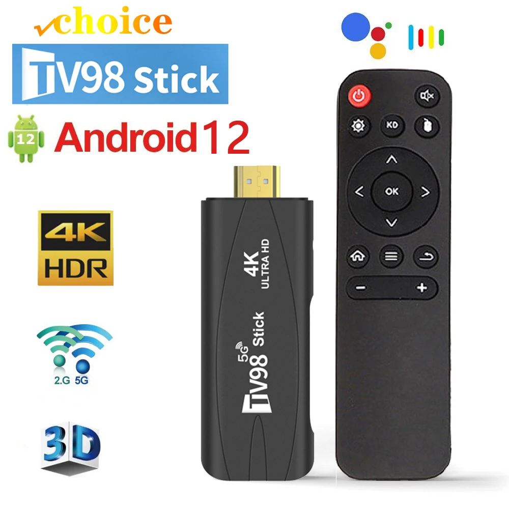 Lemdioe Mini TV Box 98 8K Поддержка видео Android 12 2 4 ГГц Amlogic 4K Wi-Fi 6 3D Smart 16 ГБ/32 ГБ