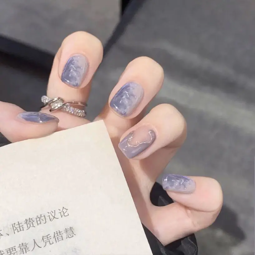 

24 шт./компл. полное покрытие, накладные ногти, короткий затеняющий узор, очаровательный дизайн, накладные ногти, носимые акриловые ногти для ...