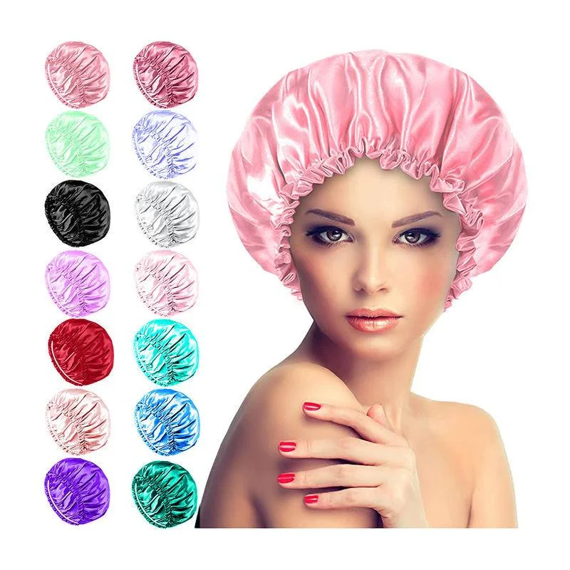 

Атласная Регулируемая двухслойная шляпа для женских и мужских прямых волос