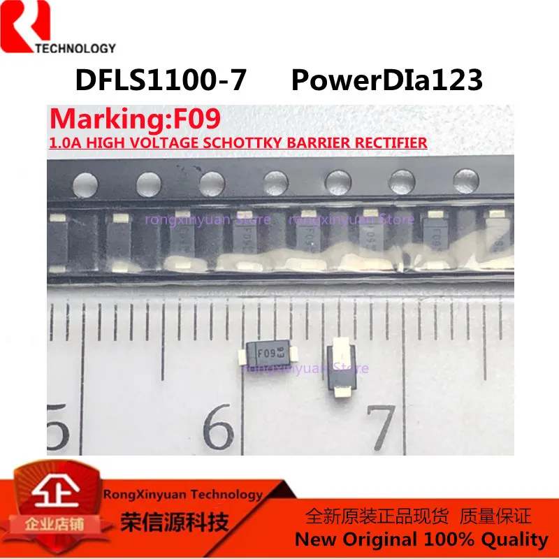 

20 шт./лот DFLS1100-7 F09 DFLS1100 1.0A высоковольтный выпрямительный барьер SCHOTTKY POWERDI®123 100% Новый оригинальный