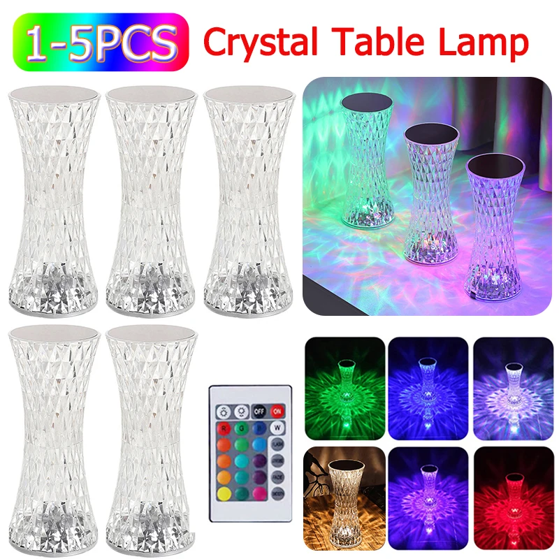 

1-5 шт., светодиодная настольная лампа с сенсорным управлением, 3/16 цветов