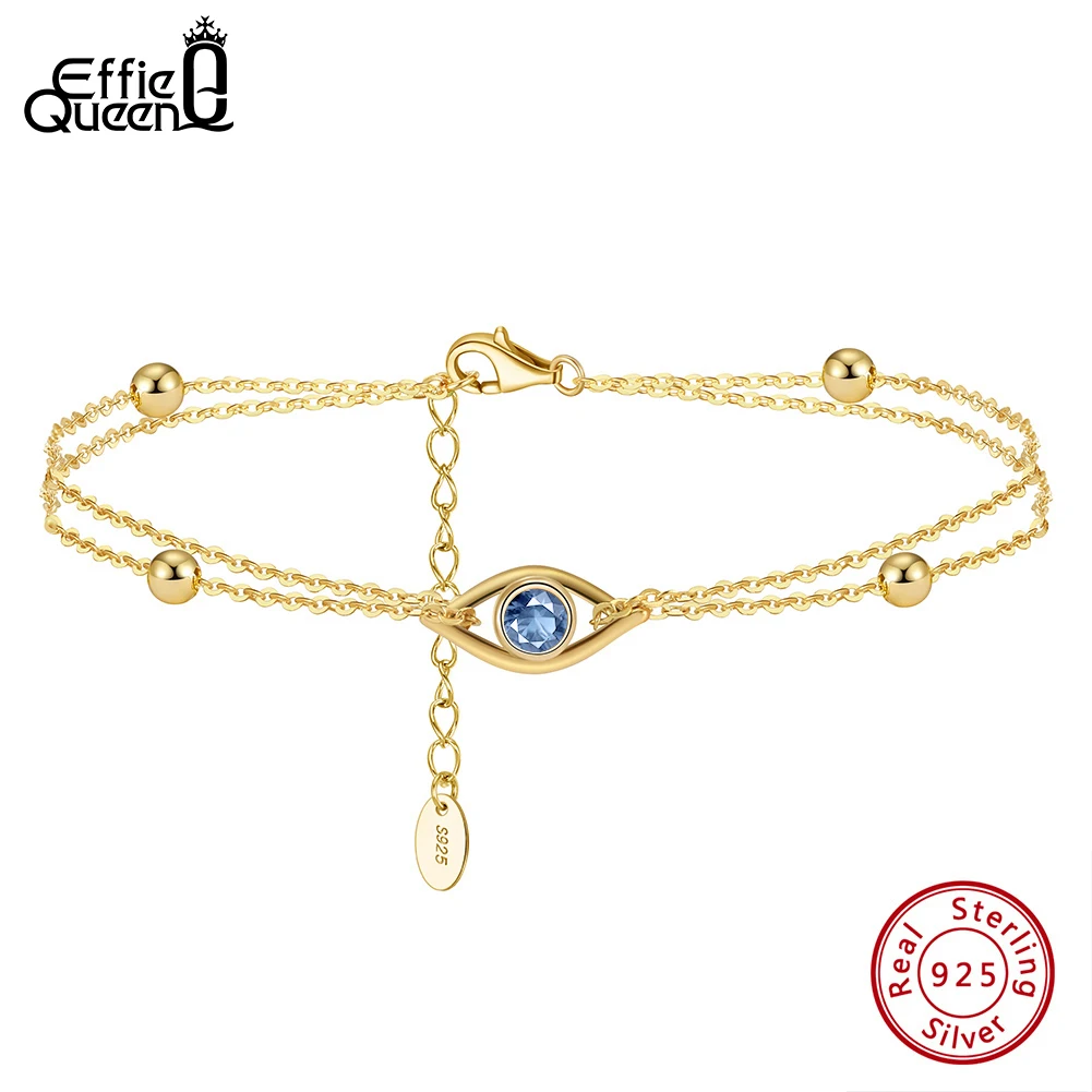 EFFIE QUEEN 14-каратное золото стерлинговое серебро 925 пробы двухслойный браслет с