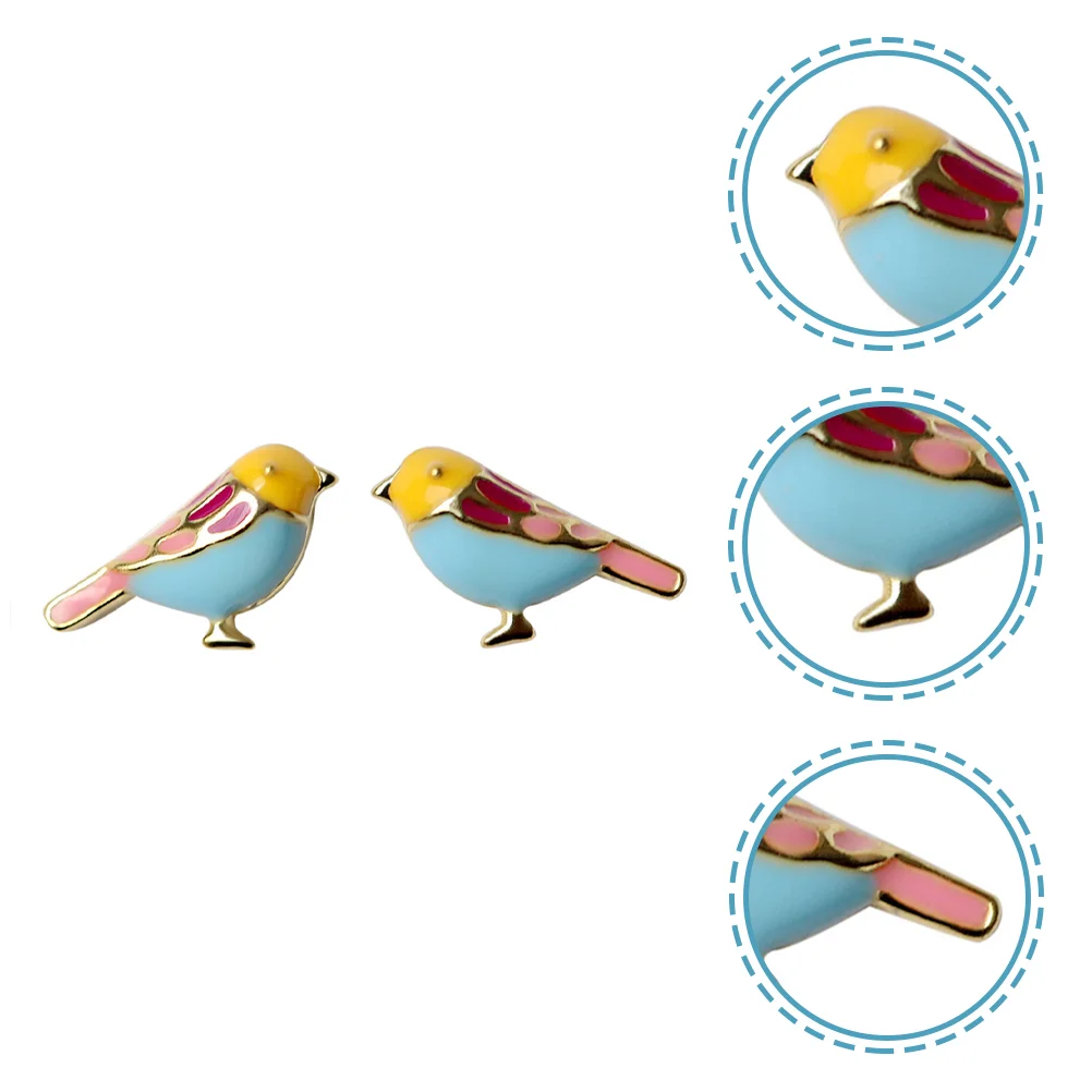 

Earrings Studs Women Ear Birdgirls Animal Gold Earring Birds Stud Small Enameled Tiny Silver Hummingbird Cute Enamel