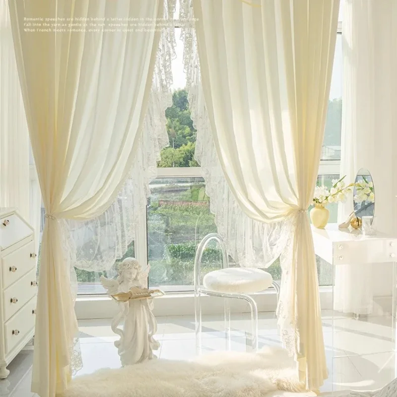 Изготовленный на заказ размер французские кружевные цветы белый тюль прозрачные