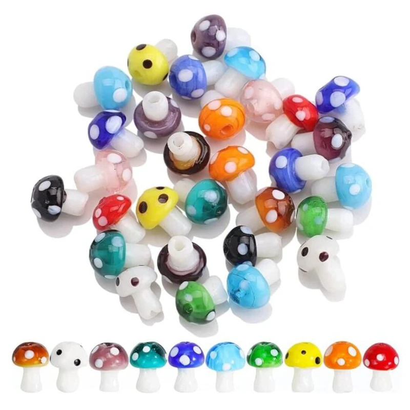 

10 шт., бусины в форме грибов, 10 х13 мм, 12 х16 мм, 15 х18 мм