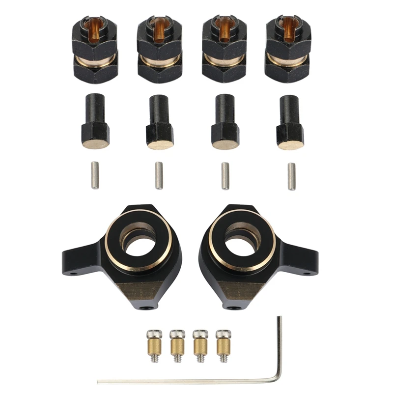 

Brass Wheel Hex Hub Extension 8Mm Thick And Steering Knuckle Set For AXIAL SCX24 1/24 RC Crawler Car Upgrades Parts