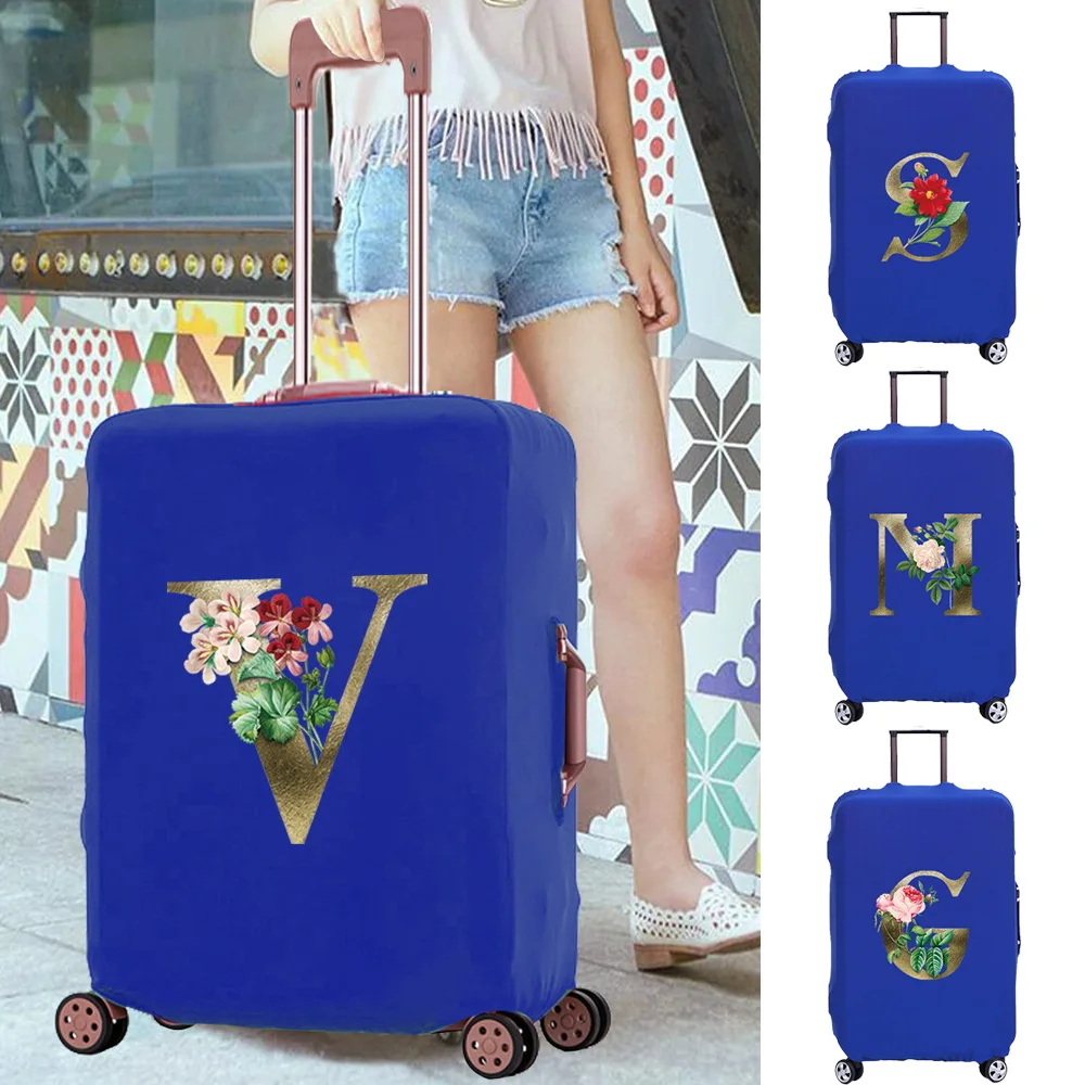 

Luggage Case Travel Accessory Cover Golden Flower Print Trolley Protective Cases Apply To 18-28 Inch Dust-proof Suitcase Covers