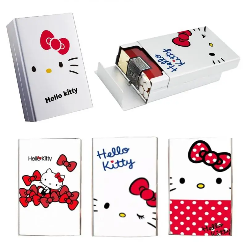 

Sanrio Hello Kitty Metal Sliding Lid Cigarette Case Anime Coarse Cigarette Case Hide Cigarette Artifact Cigarette Accessories