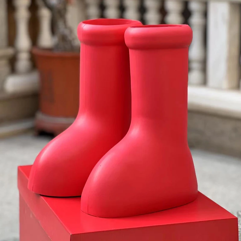 

Big Red Boots Astro Boy Big Rain Boots EVA Handmade Top Quality Sneakers Women Child Street Fashion Boots Botines Big Size 47
