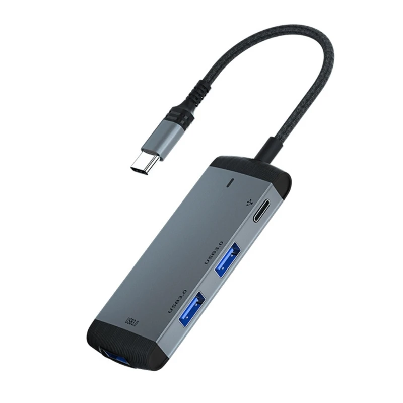

4 in 1 HUB USB3.0 HUB 5Gbps Fast Type-C Docking Station USB 3.0 Splitter Adapter Aluminum Alloy Dropshipping