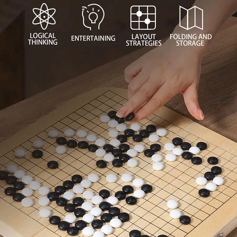 Складные шахматы Weiqi для детей черно-белые