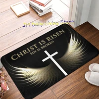 jesus christ he is risen christian entrance doormat welcome mat anti slip bathroom kitchen doormat rugs carpet for living room