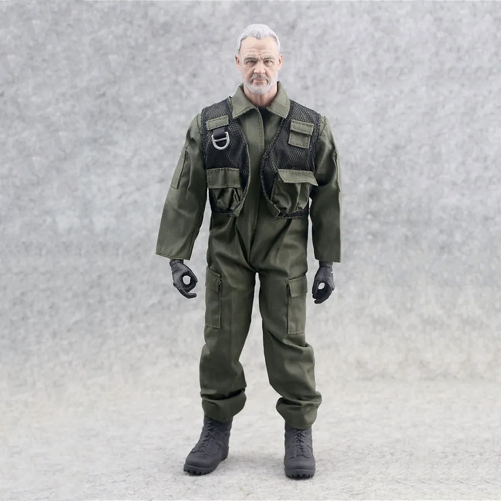 

1/6 Scale U.S. Air Force Pilot Army Green Flight Suit One-Piece Uniform Chest Hang Component Model For 12‘’ Action Figure Body