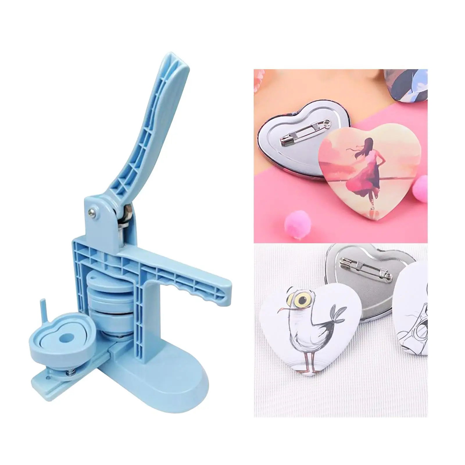 

Button Badge Making Machine Heart Shape Upgrade Making Pinback Supplies Badge