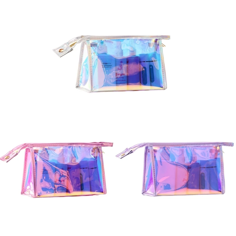 

Transparent Cosmetic Bag Makeup Case Zipper Portable Travel
