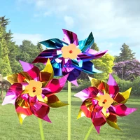 5pcs plastic windmill pinwheel wind spinner kids toy garden lawn party decoration toy gift for boys girls baby gift 2022